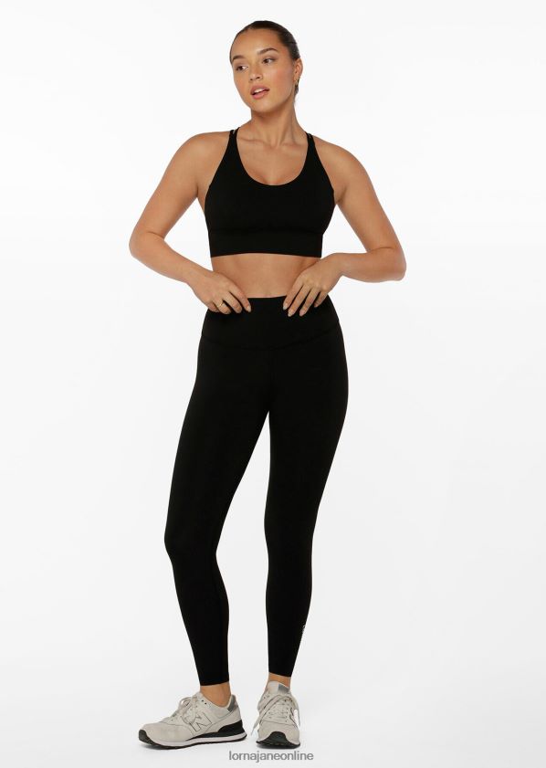 Lorna Jane Hochgefaltete Lotus-Leggings in voller Länge ZR60X444 Bekleidung Schwarz Frauen