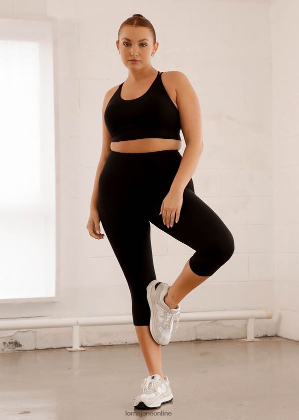 Lorna Jane Lotus No Chafe 7/8-Leggings ZR60X460 Bekleidung Schwarz Frauen