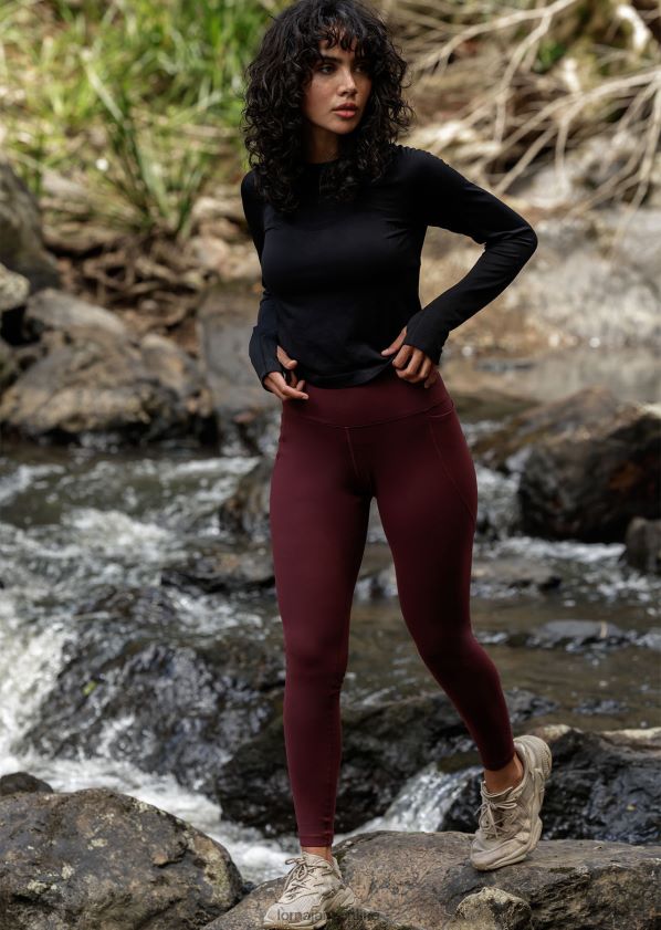 Lorna Jane Ultra Amy Thermo-Tech-Leggings in voller Länge ZR60X63 Bekleidung kastanienbraun Frauen