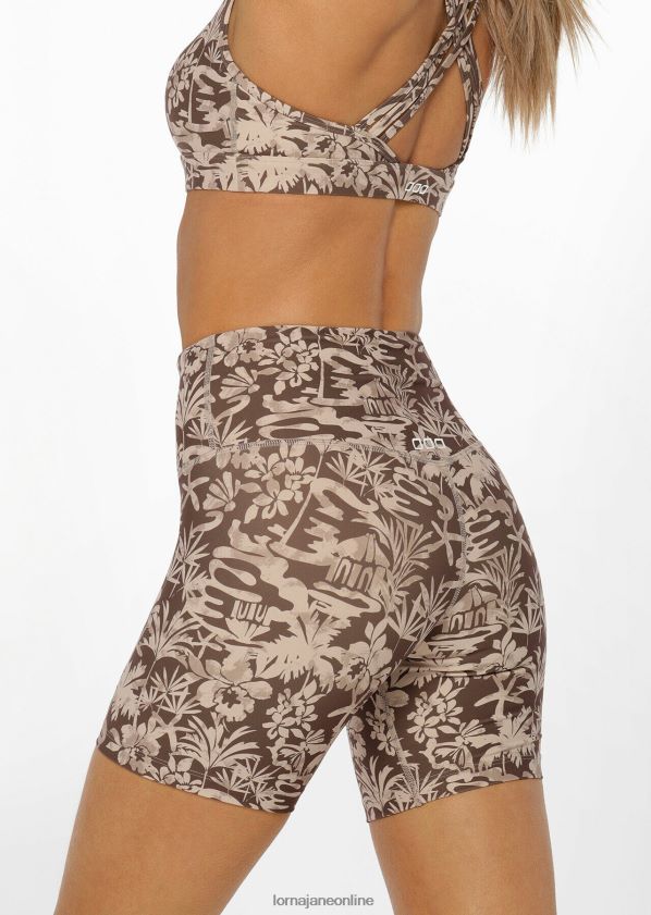 Lorna Jane Dusty Palm Fahrradshorts ZR60X315 Bekleidung staubiger Palmenabdruck Frauen