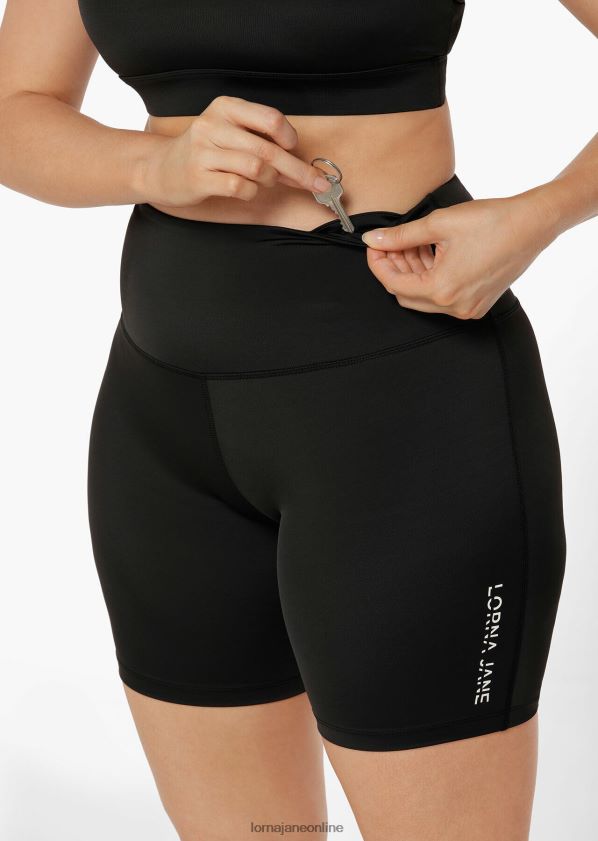 Lorna Jane Lotus No Chafe Cool Touch Fahrradshorts ZR60X200 Bekleidung Schwarz Frauen