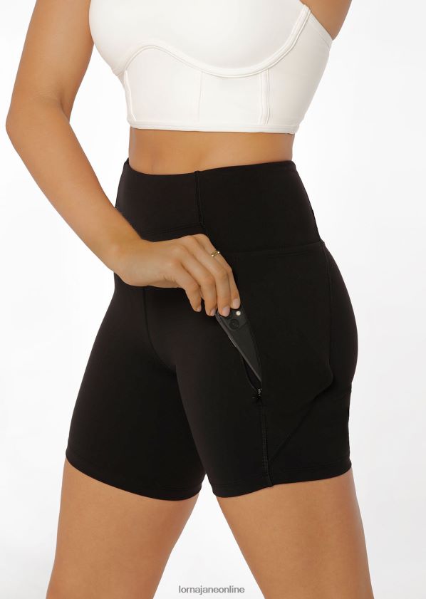 Lorna Jane Reißverschlusstasche, recycelte Bauchstütze, 16 cm lange Radhose ZR60X162 Bekleidung Schwarz Frauen