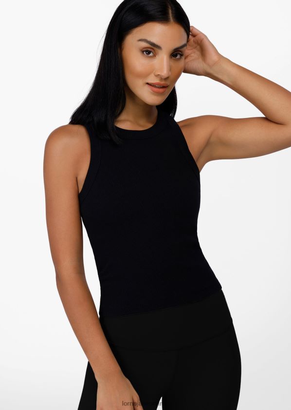 Lorna Jane klassisches geripptes Tanktop ZR60X452 Bekleidung Schwarz Frauen