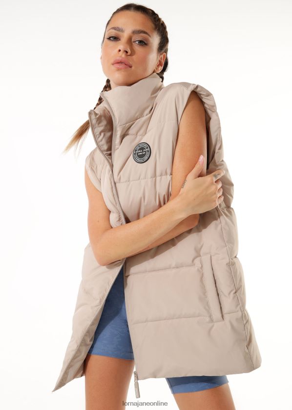 Lorna Jane Lange Pufferweste ZR60X94 Bekleidung cremefarben Frauen