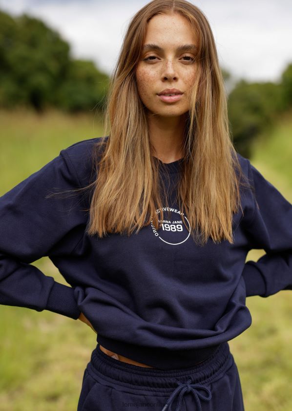 Lorna Jane Schweiß zurücksetzen ZR60X3 Bekleidung Französische Marine Frauen