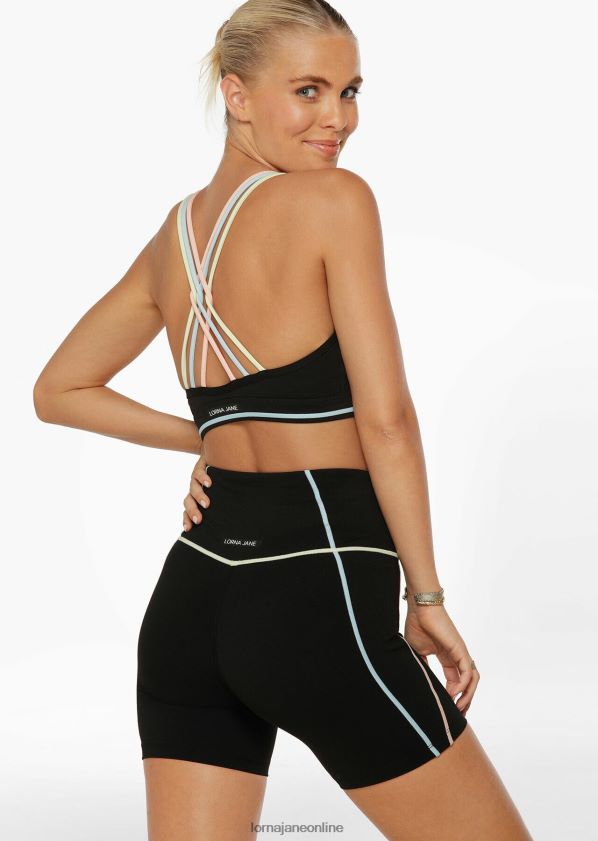 Lorna Jane Pastellfarbener, recycelter Sport-BH ZR60X68 Bekleidung Schwarz Frauen