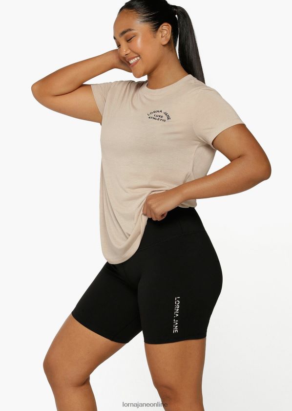 Lorna Jane Lotus-T-Shirt ZR60X348 Bekleidung cremefarben Frauen