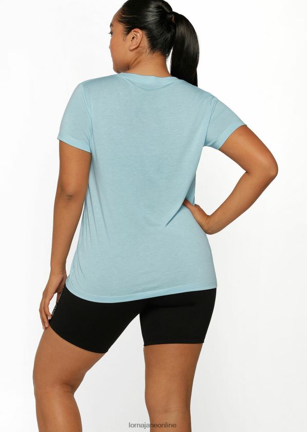 Lorna Jane Lotus-T-Shirt ZR60X349 Bekleidung blauer Himmel Frauen
